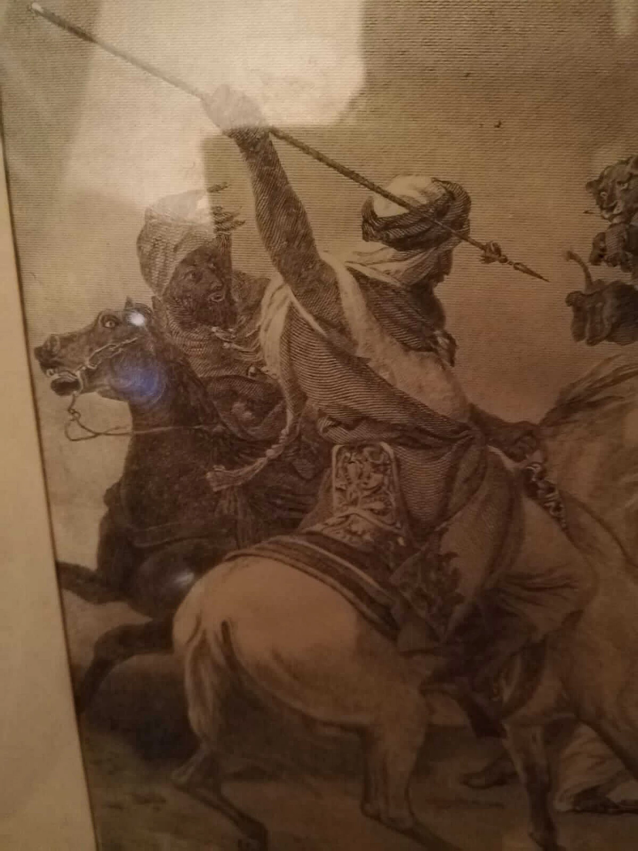 Orientalist print with hunting scene 1112824
