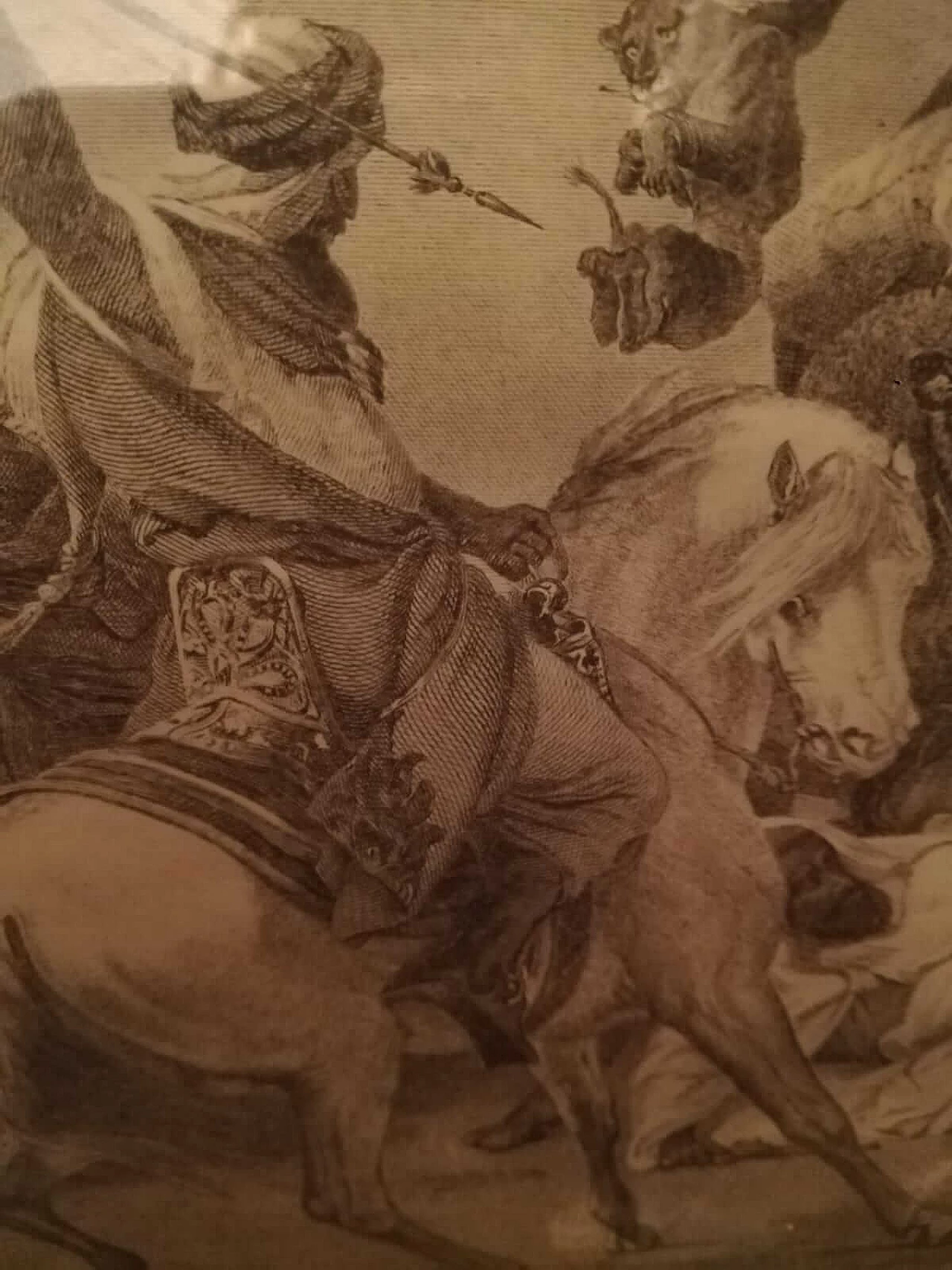 Orientalist print with hunting scene 1112825