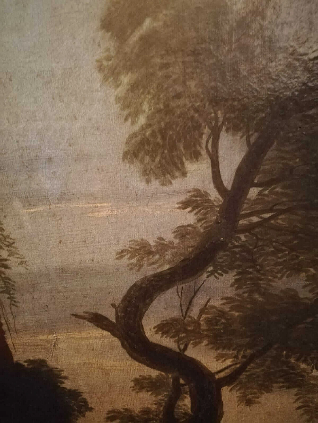 Oil on canvas of landscape with architecture, 18th century 1112829