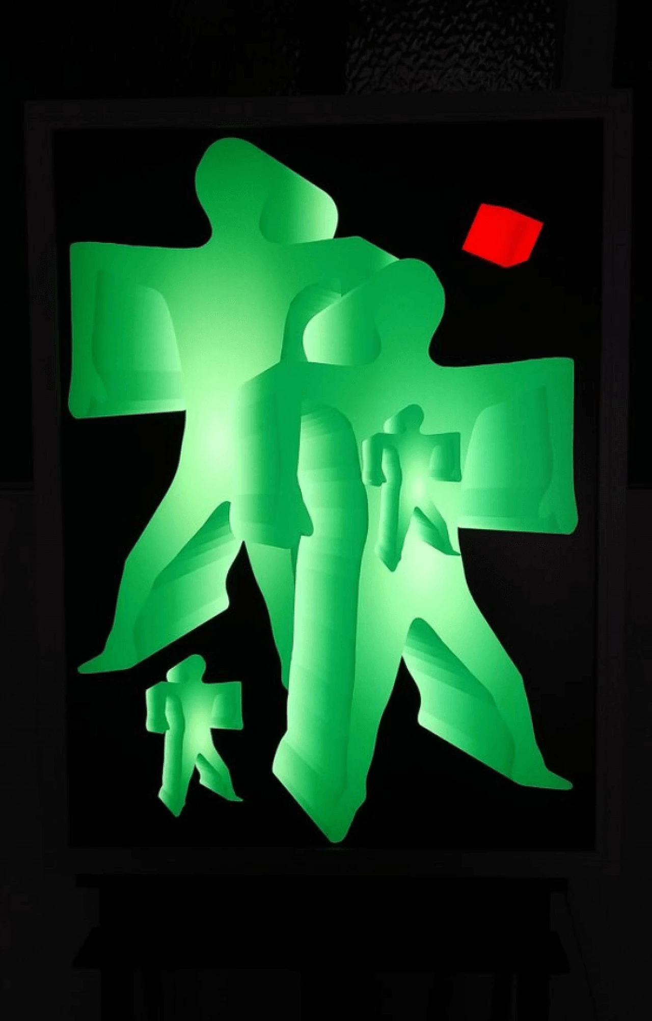 Red and green plexiglass lamp, 2000 1112898
