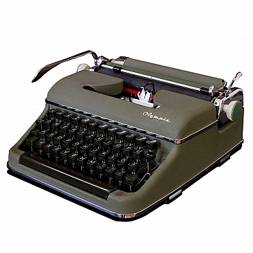 Olympia SM3 greenish typewriter with case, Germany, 50s