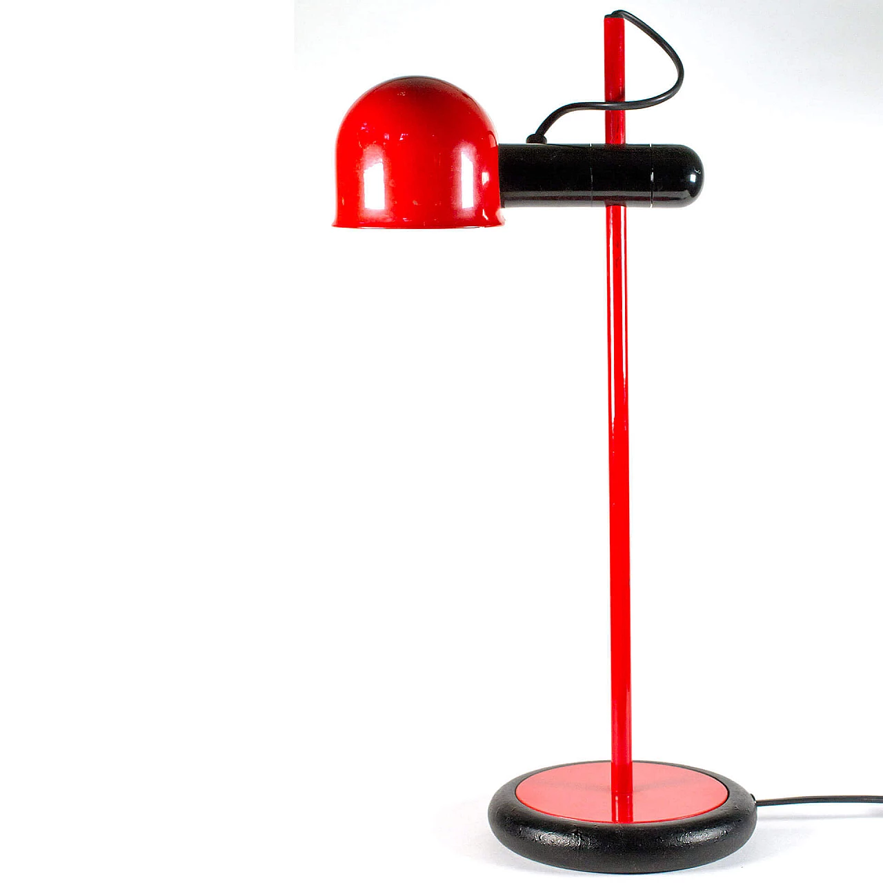 Lampada da tavolo orientabile rossa design, Italia, anni '80 1113137