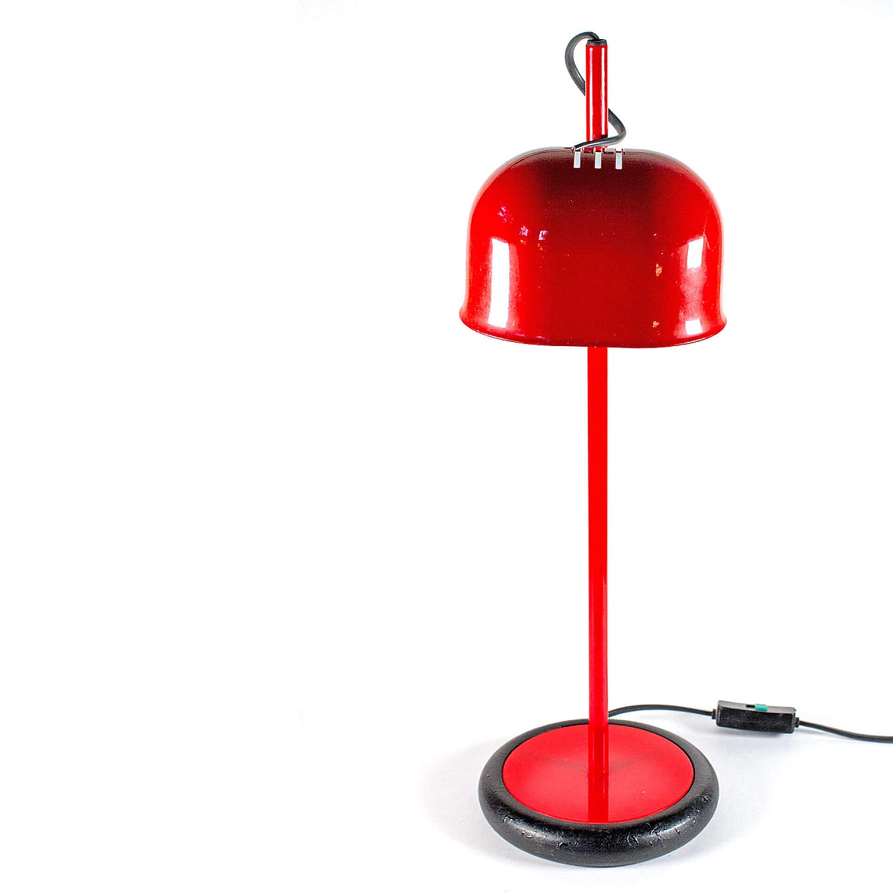 Adjustable red metal table lamp, Italy, 80s 1113138