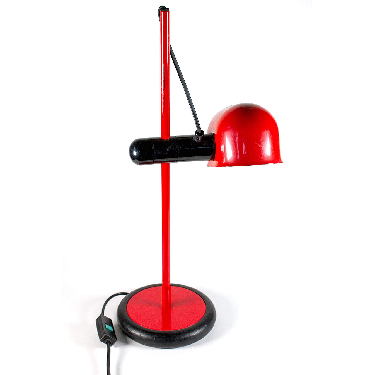 Adjustable red metal table lamp, Italy, 80s 1113143