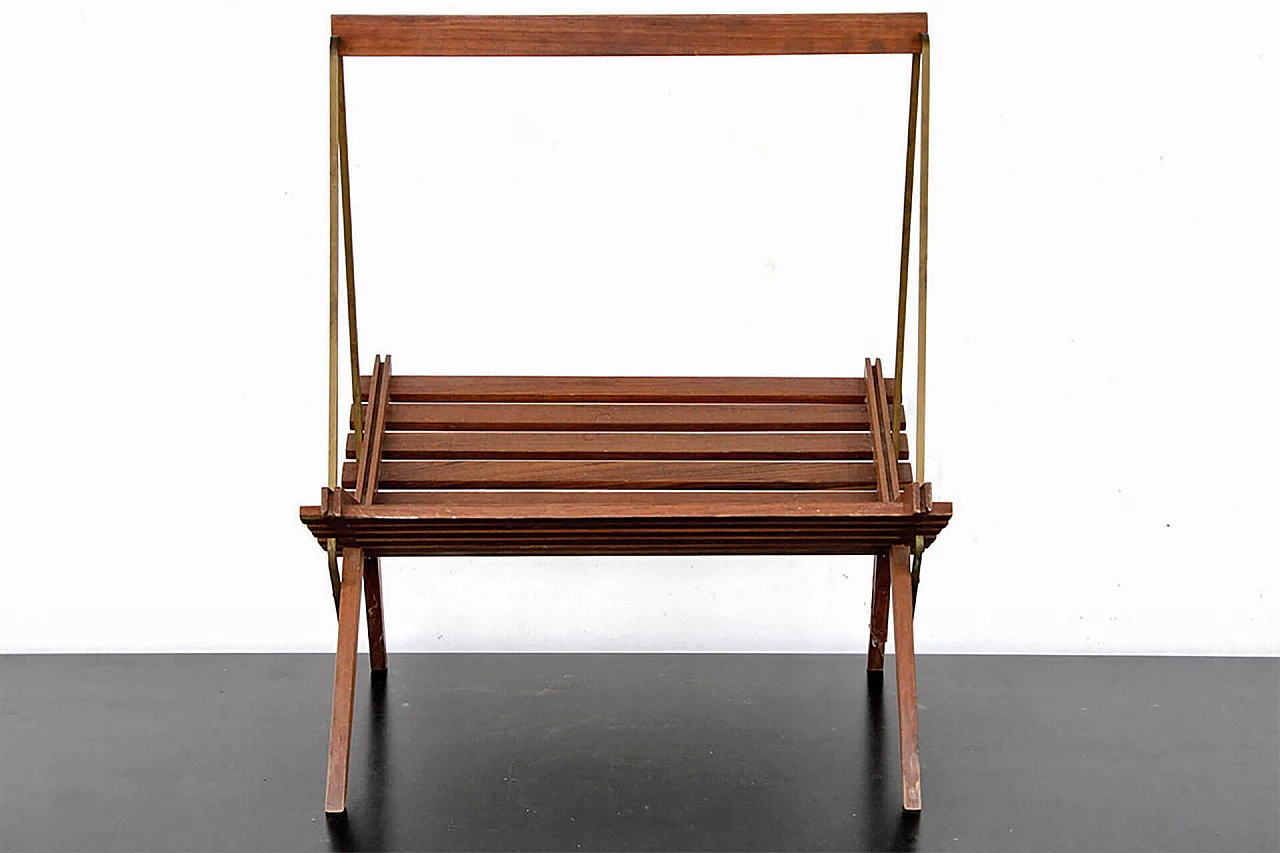 Wooden magazine rack, 70's 1113181