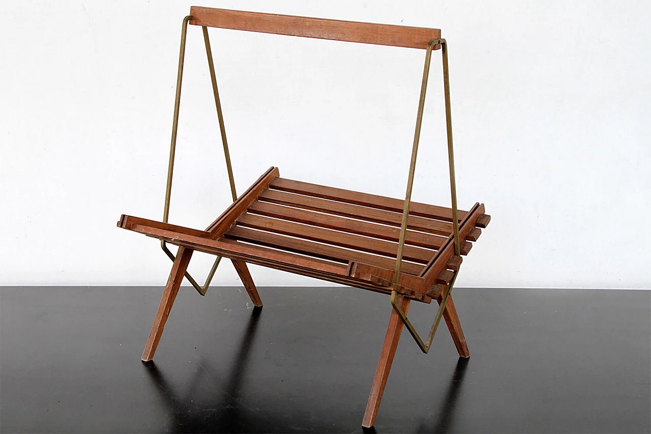 Wooden magazine rack, 70's 1113182