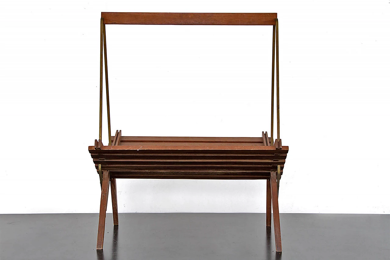 Wooden magazine rack, 70's 1113183