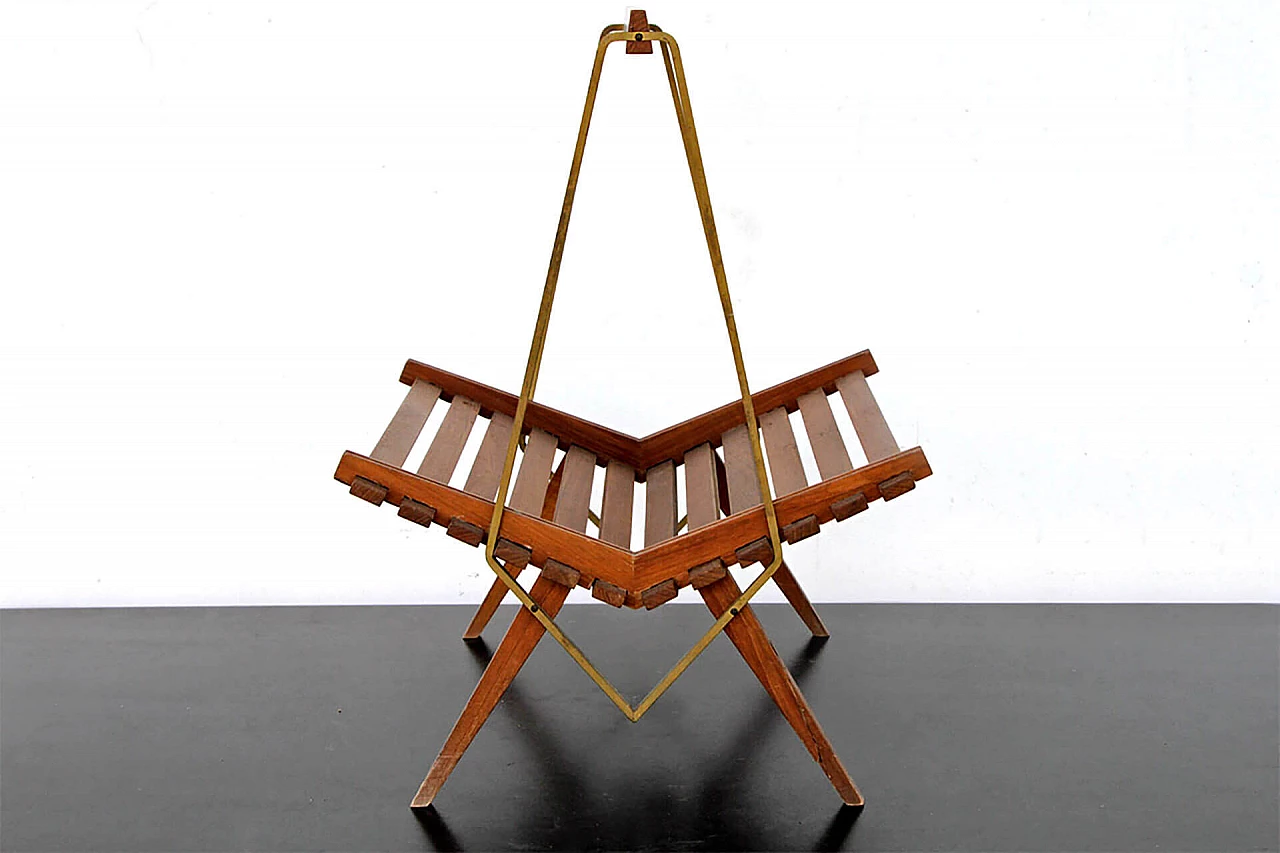 Wooden magazine rack, 70's 1113184