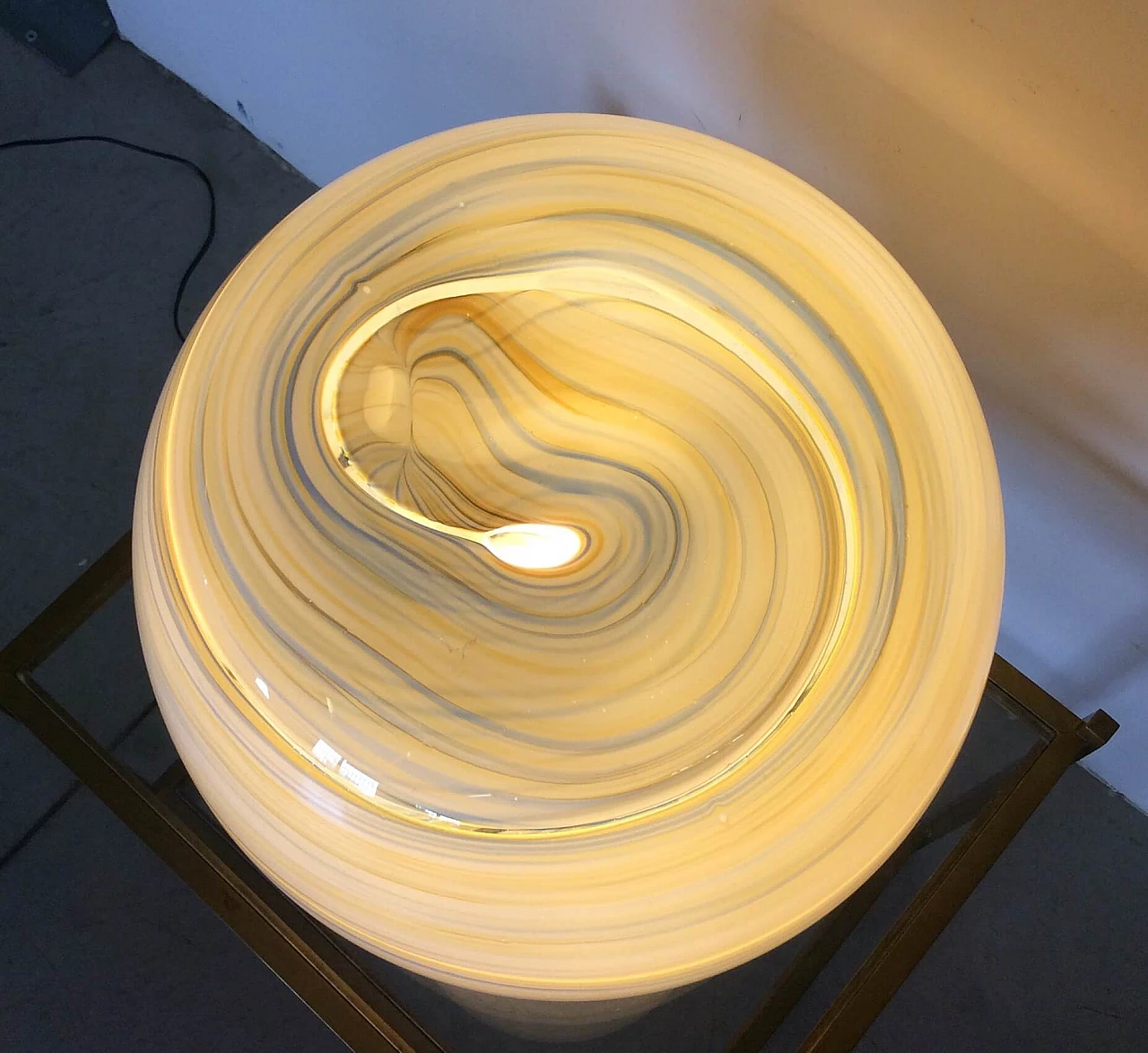 Lampada da tavolo in vetro, anni '70 1113235
