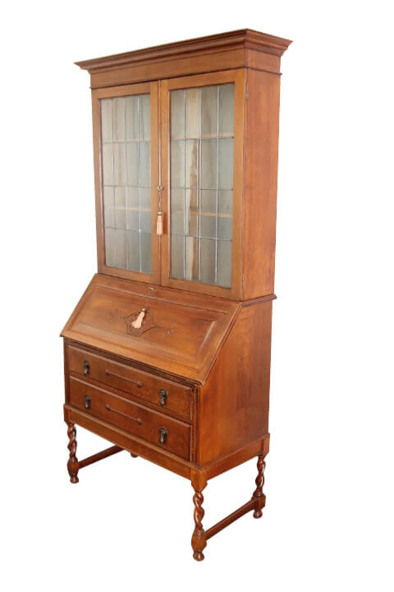 Ancient display case with English oak flap, end of the 19th century 1113278