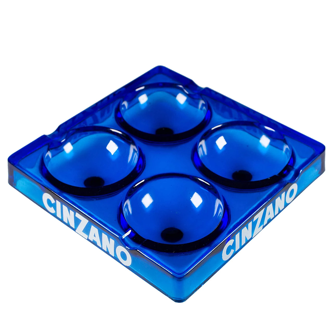 Cinzano ashtray in blue glass, 1960s 1113399