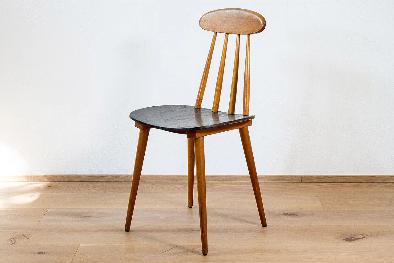 Sedia in legno stile Danese, anni ’50 1113412
