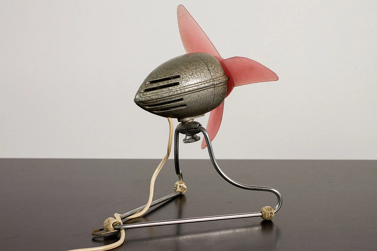 Vintage pink fan, Italy, 50s 1113453