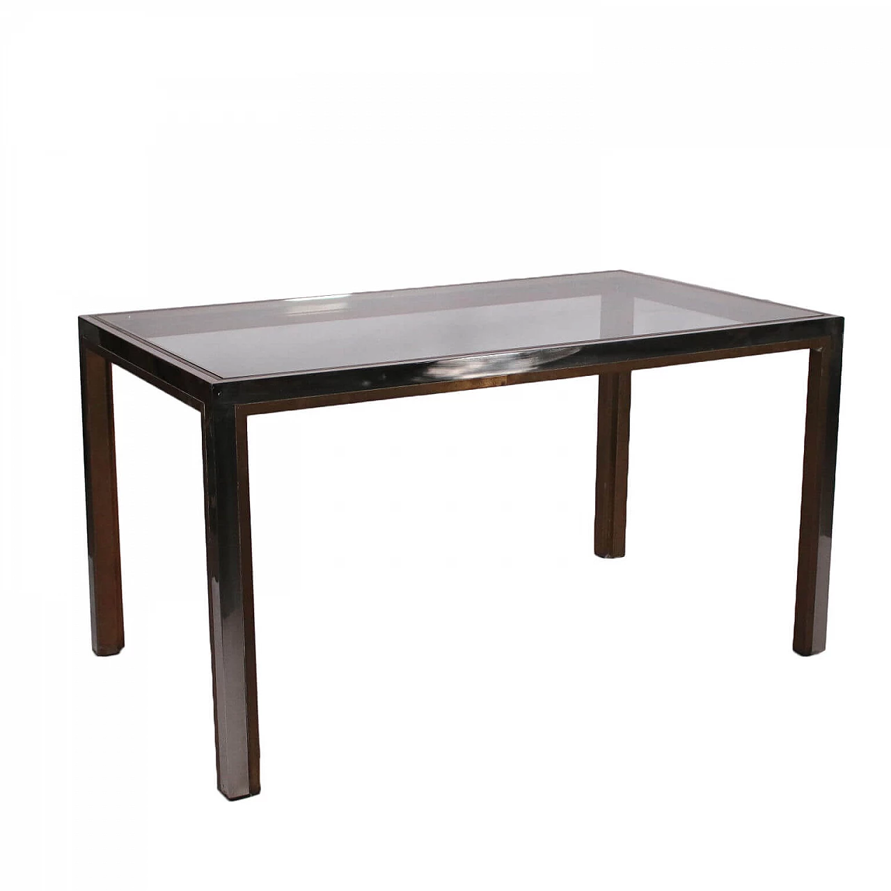 Brass table with glass top, 70's 1113806