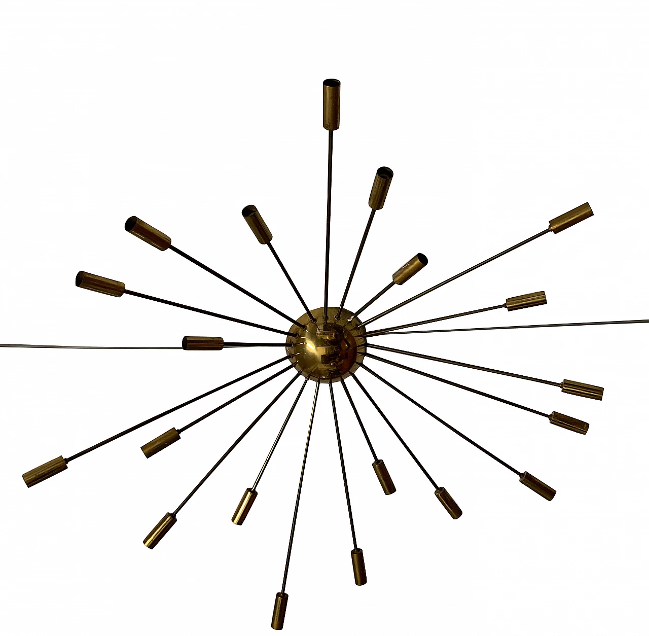 Sputnik brass ceiling lamp, attributable to Stilnovo, 1950s 1114000