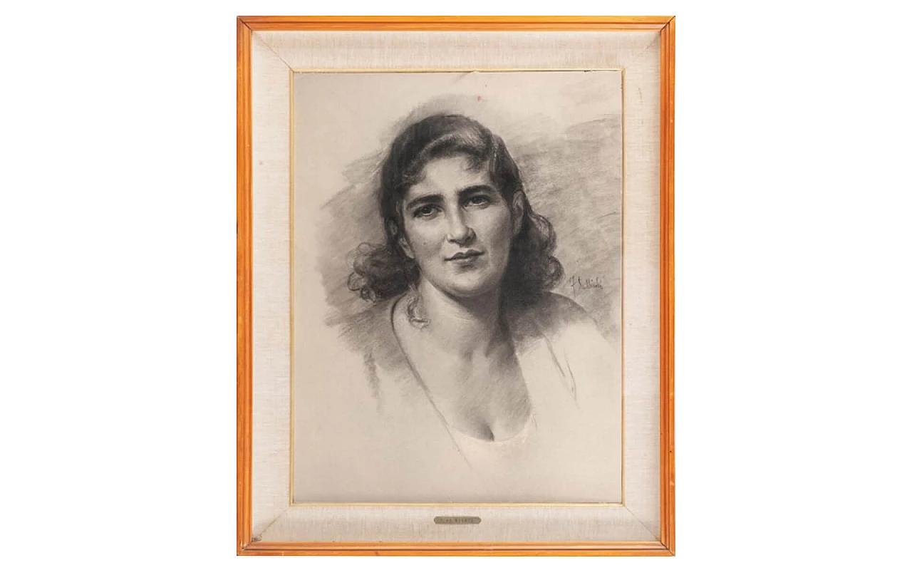 Female portrait signed by Francesco De Nicola, early '900 1114132