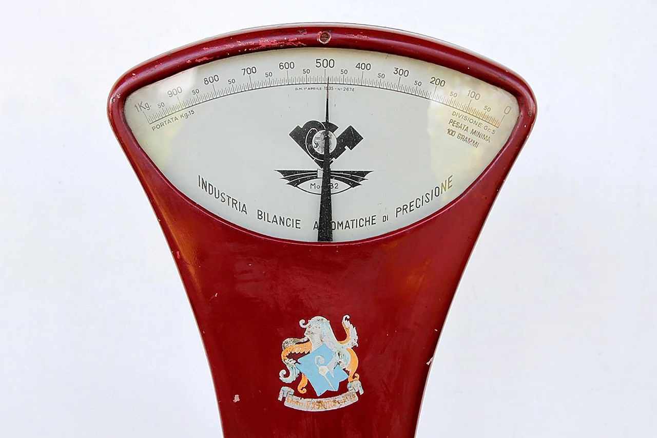 Red Pastore model B2 metal scale, Italy, 40s 1114137