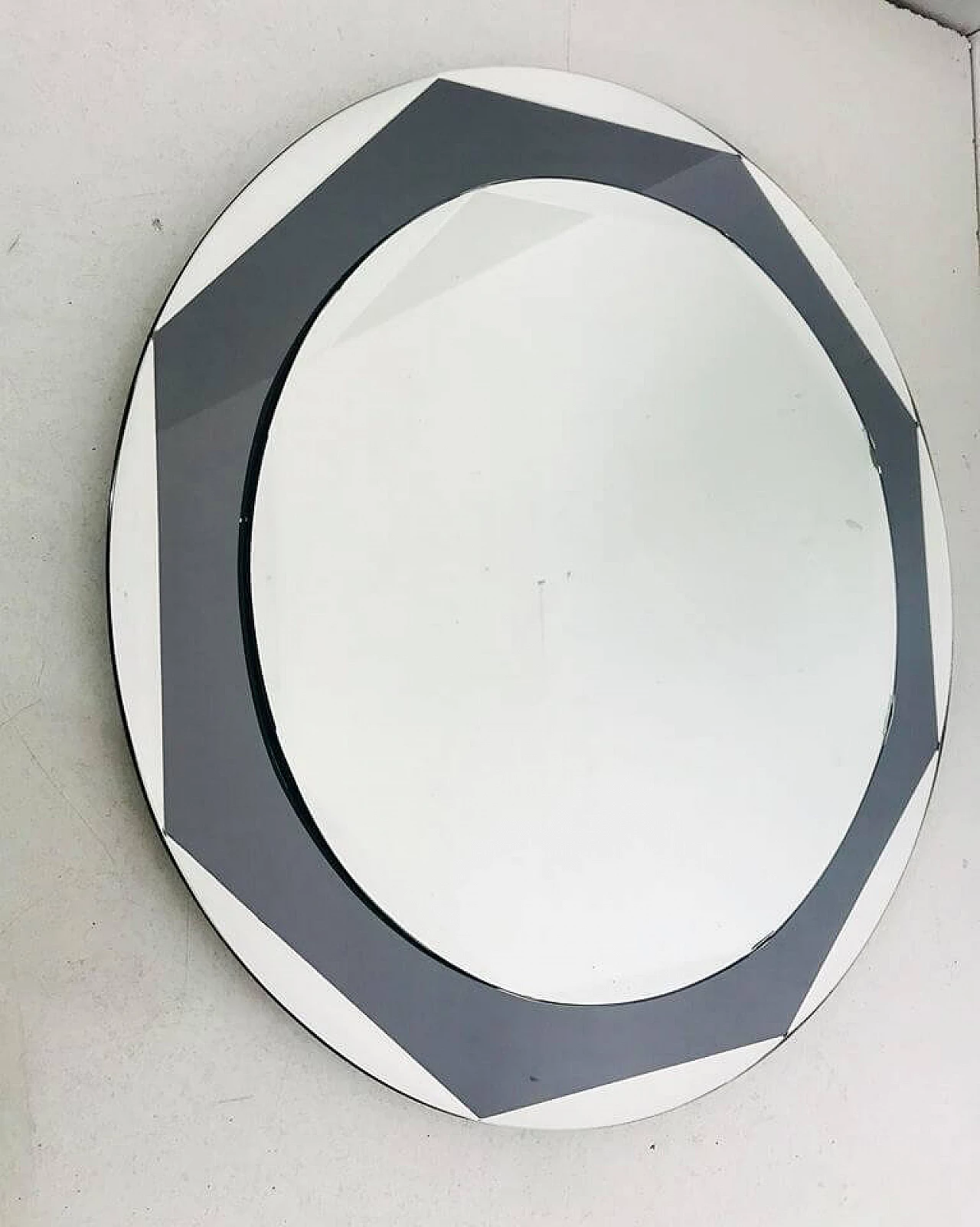 Octagonal wall mirror with smoked glass, 70's 1114203