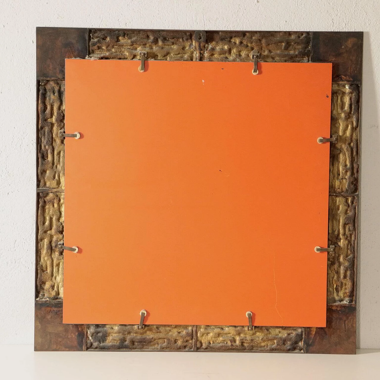 Specchio con cornice in ottone di Luciano Frigerio 1114335