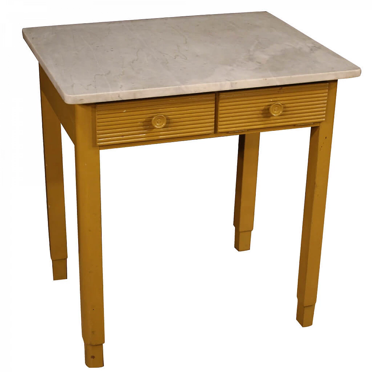 Tavolo in legno dipinto con piano in marmo 1114680
