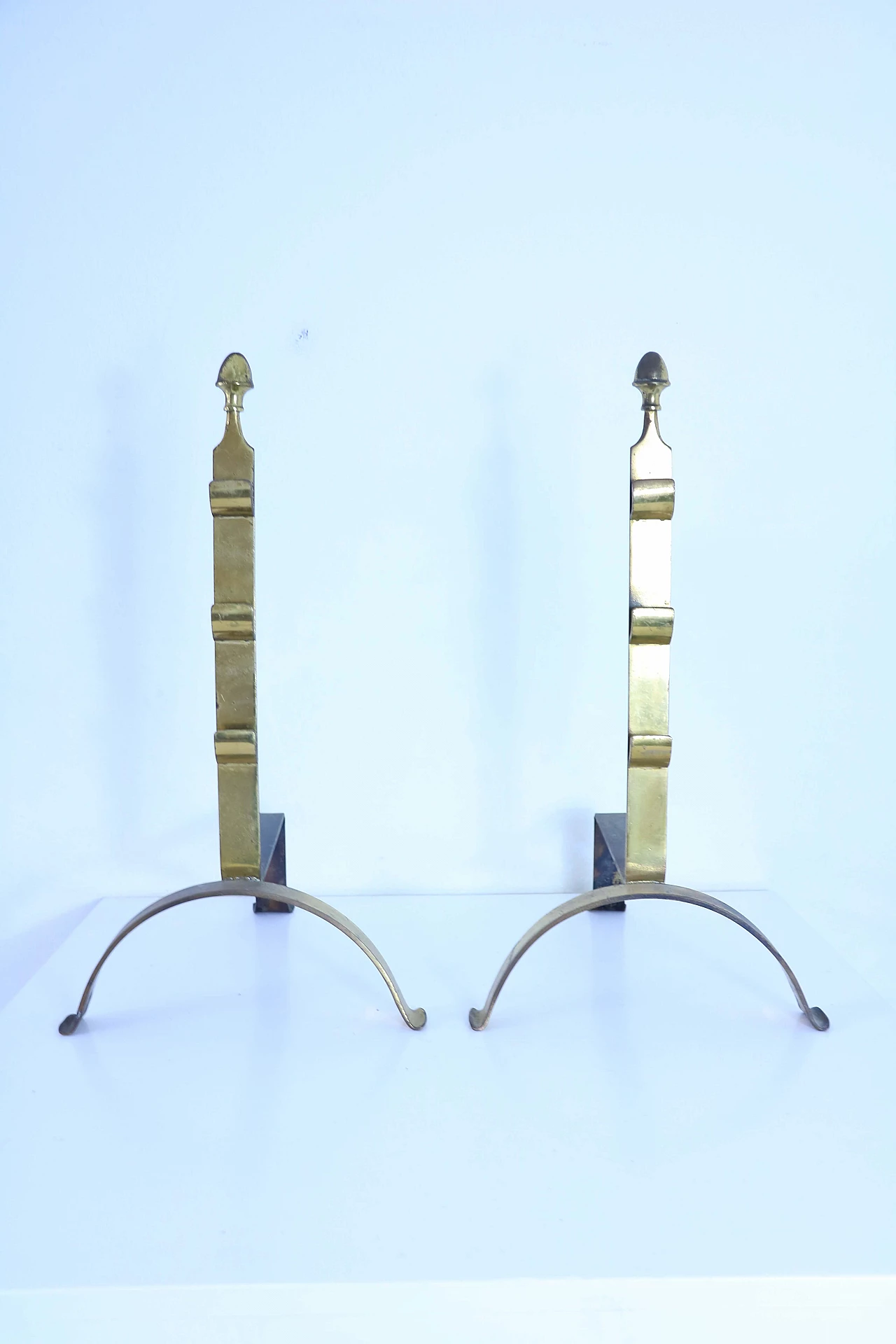Pair of brass andiron, '50s 1115032
