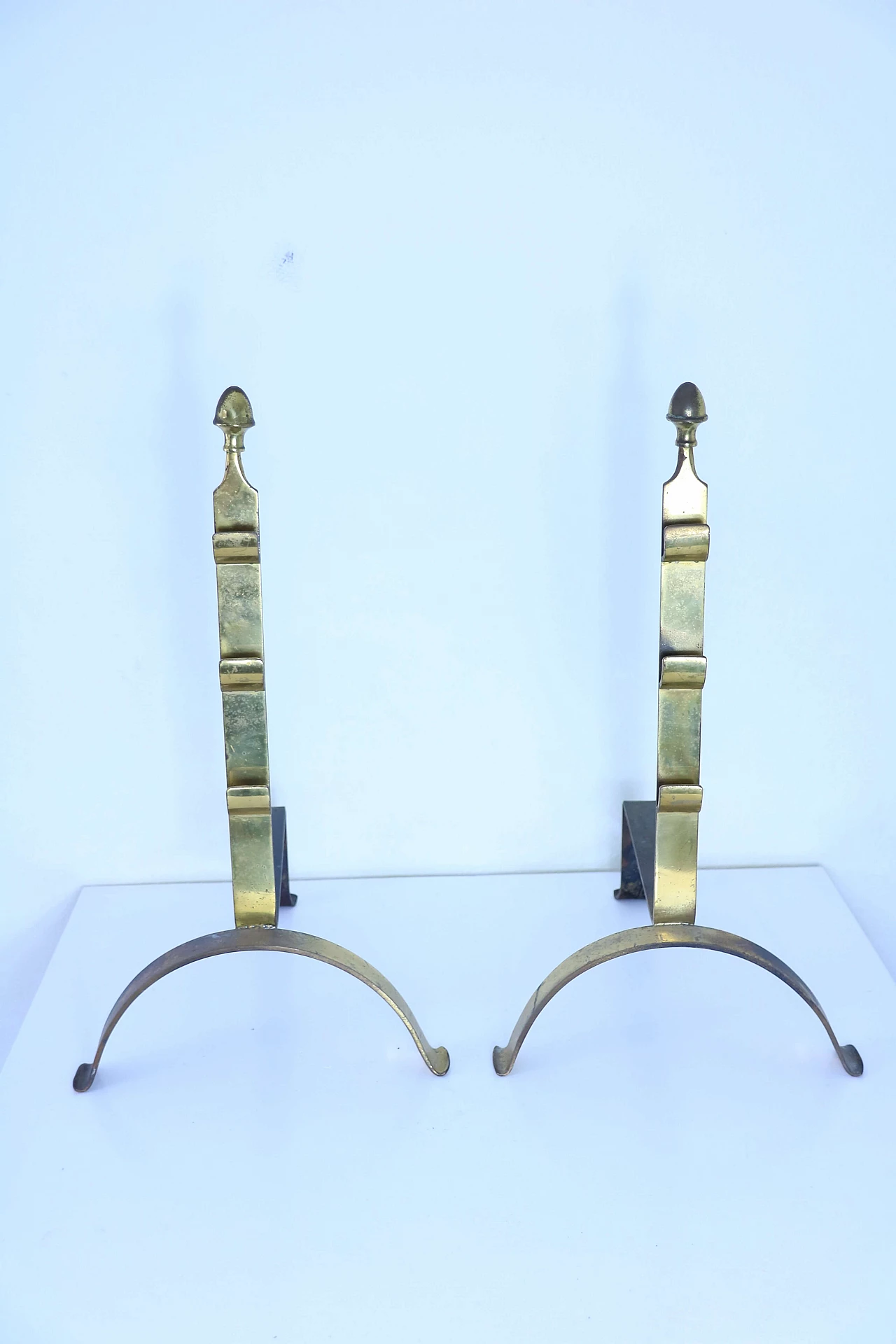 Pair of brass andiron, '50s 1115033