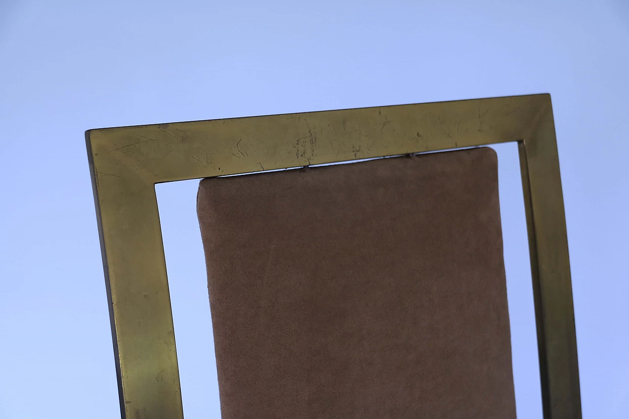 Pair of chairs in brass and anodized aluminium 1115118