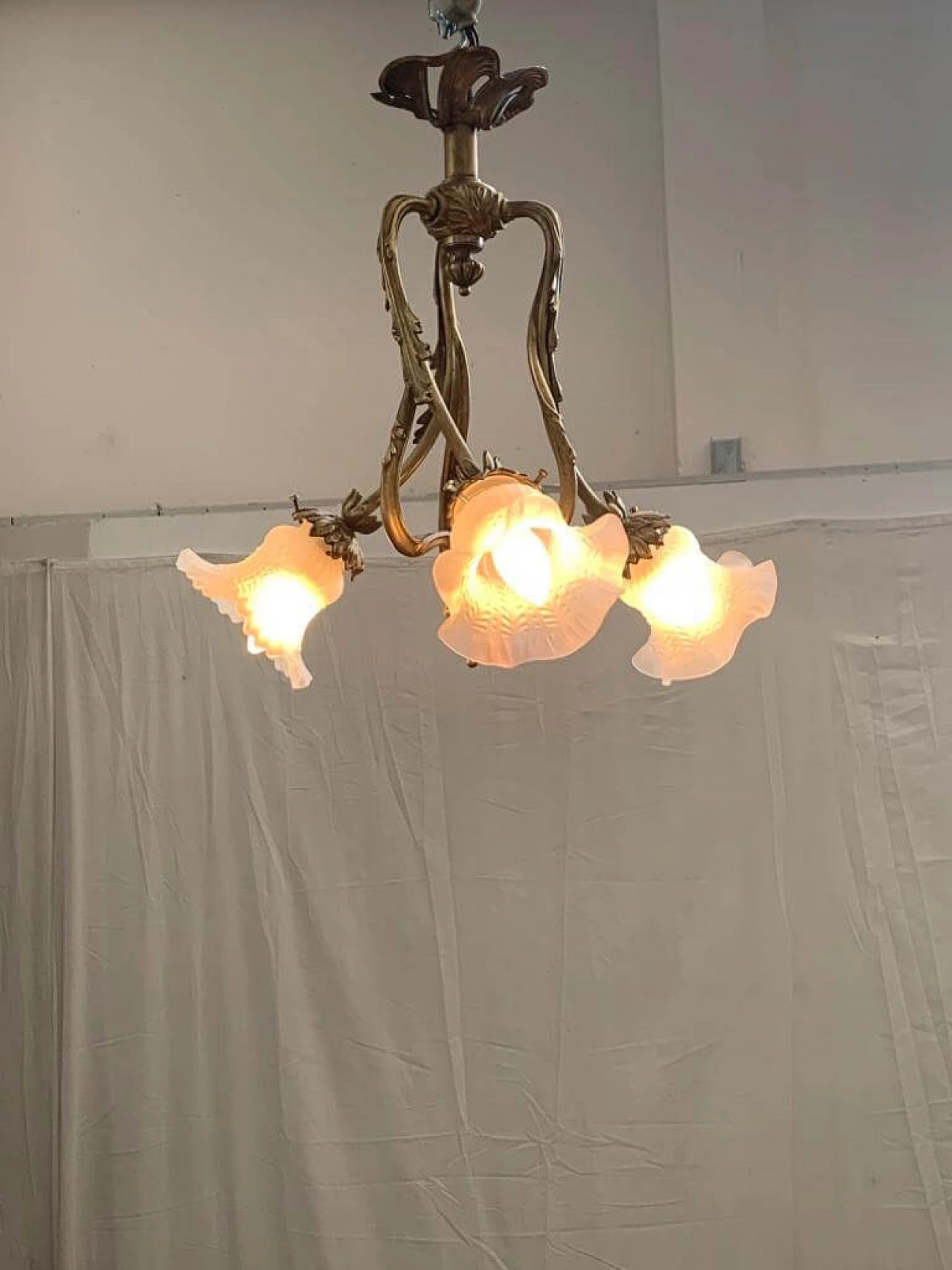 Art Nouveau bronze ceiling lamp 1116423