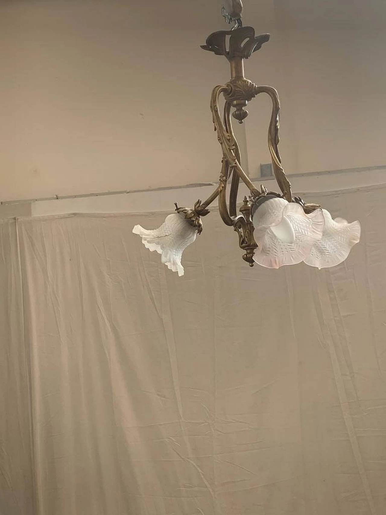 Art Nouveau bronze ceiling lamp 1116424