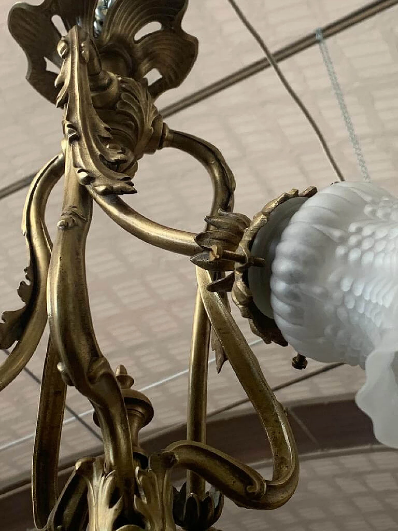 Art Nouveau bronze ceiling lamp 1116426