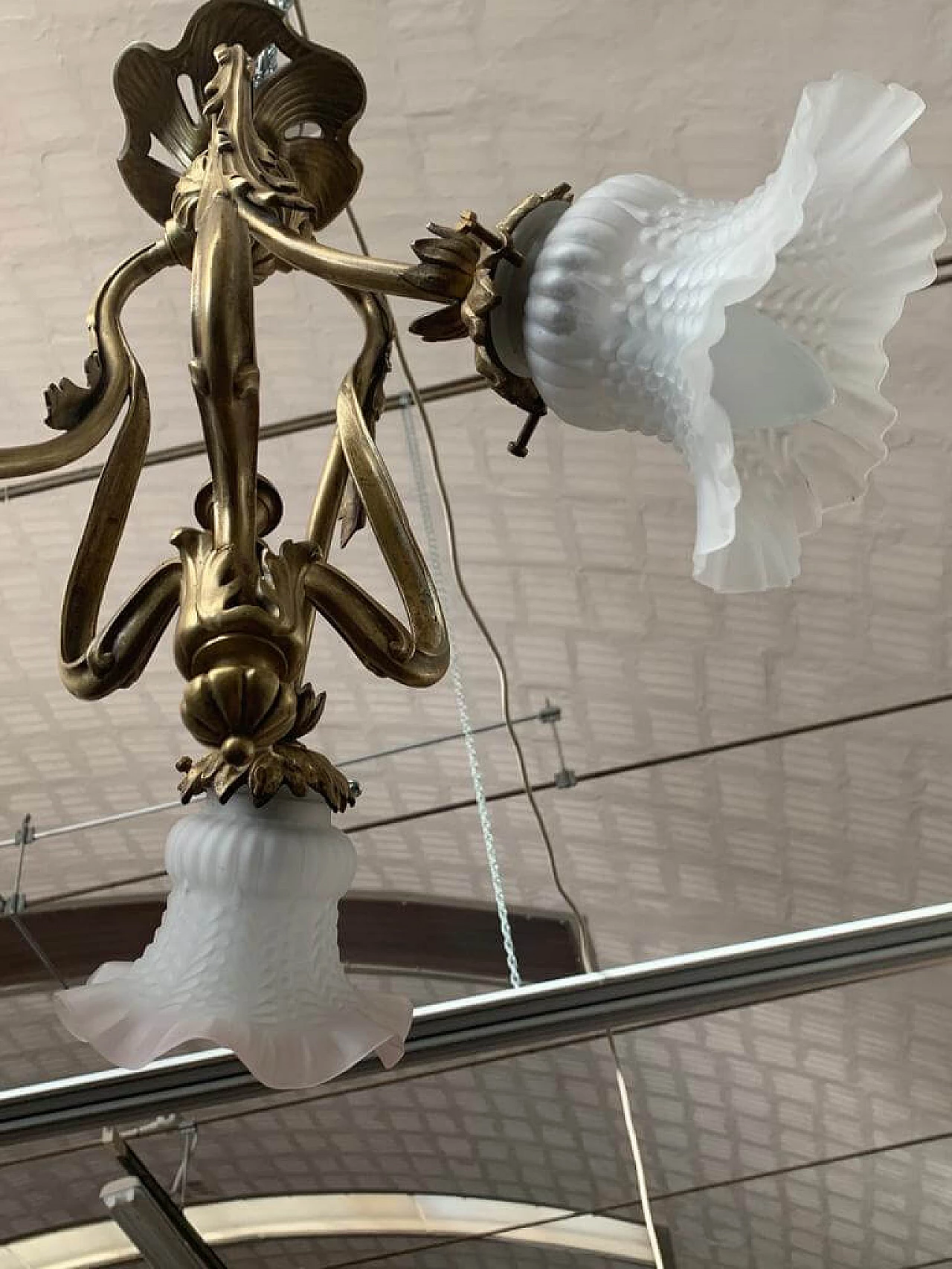Art Nouveau bronze ceiling lamp 1116427