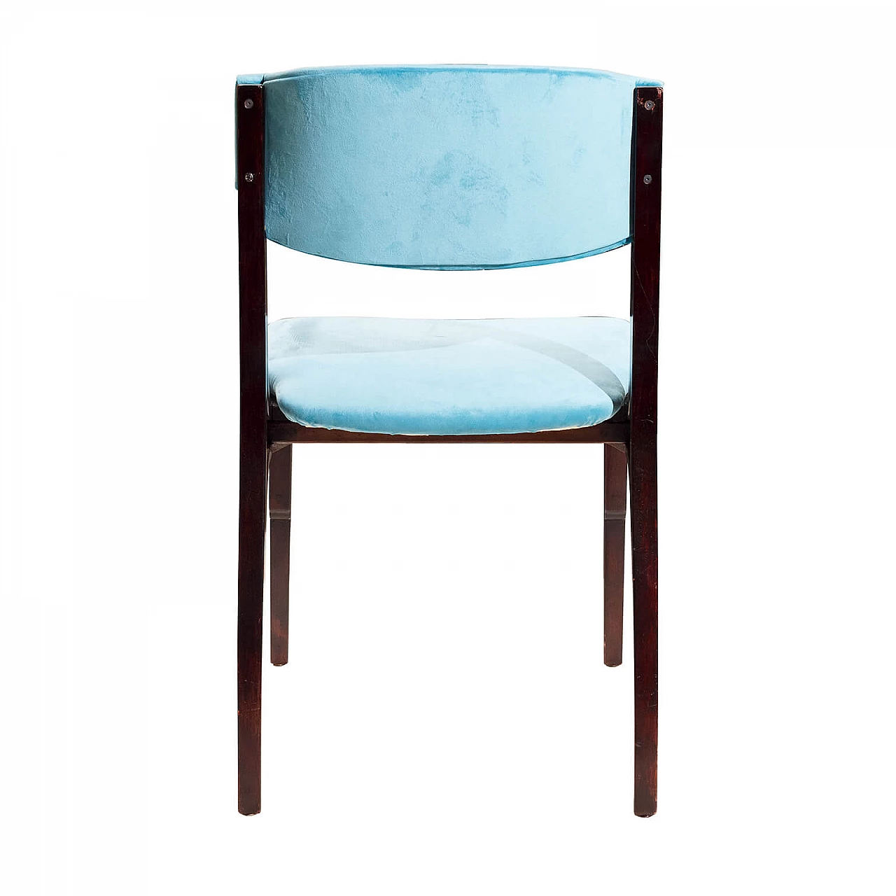 5 Blue velvet chairs by Gianfranco Frattini for Cantieri Carugati, 1960s 1116525