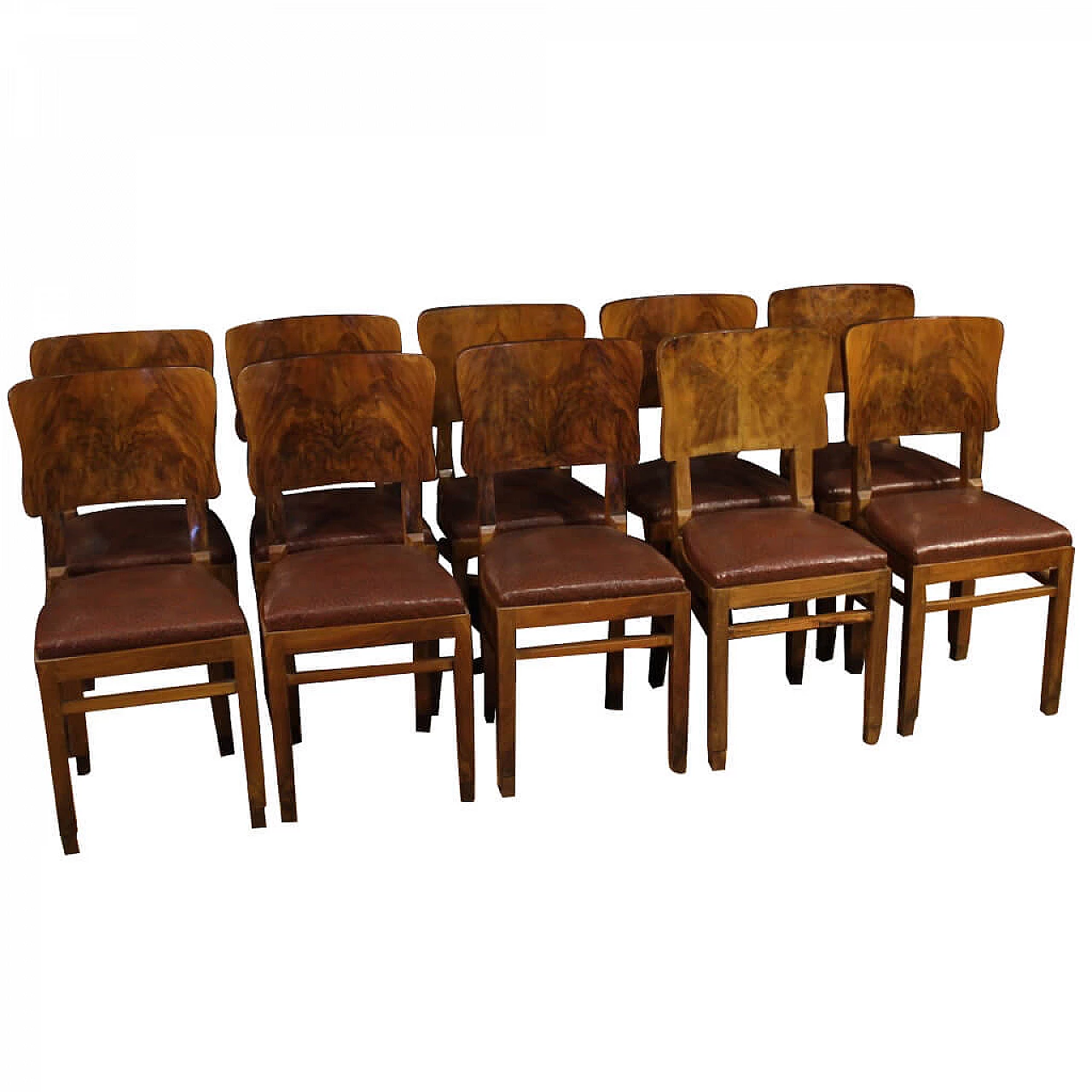 10 Italian walnut and walnut briar chairs 1116721