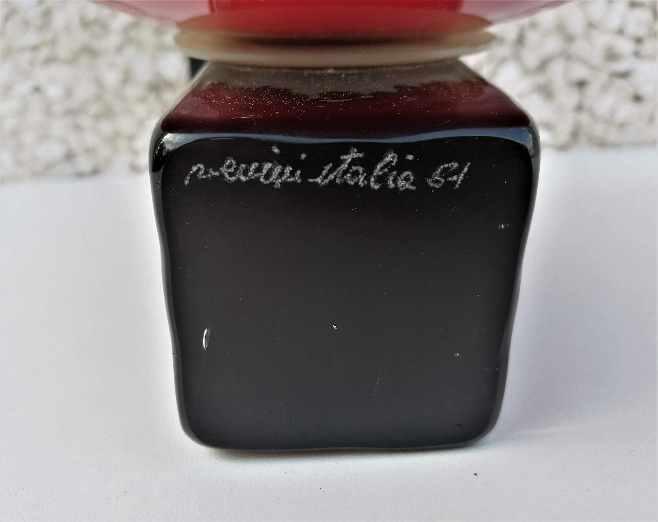 Applique in vetro rosso e nero di Venini, 1981 1117087