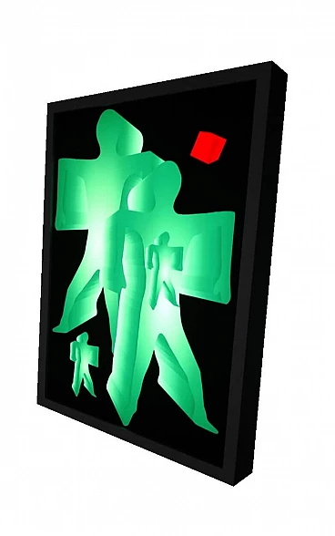 Lampada in plexiglass rosso e verde, 2000