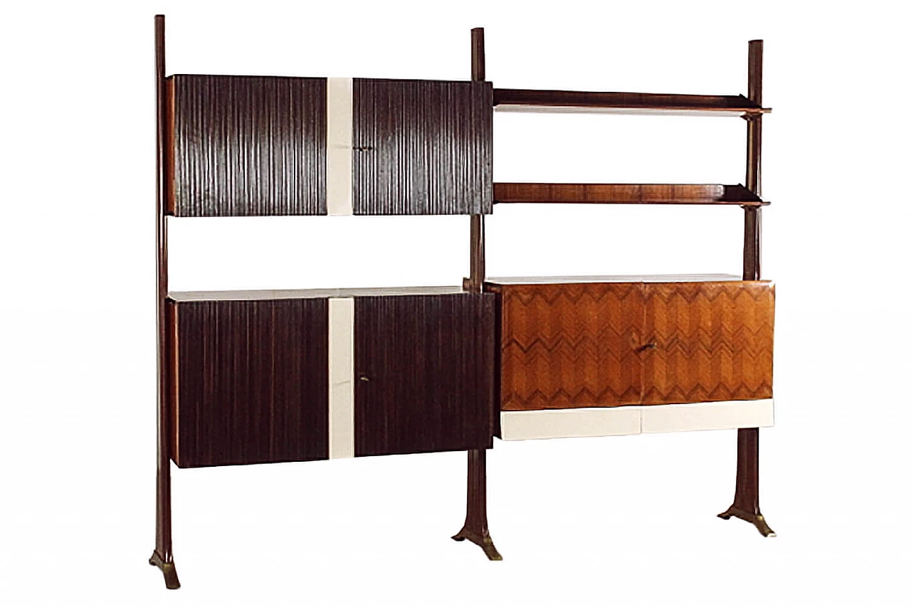 Self-standing bookcase in mahogany Paolo Buffa style, 1950s 1117581