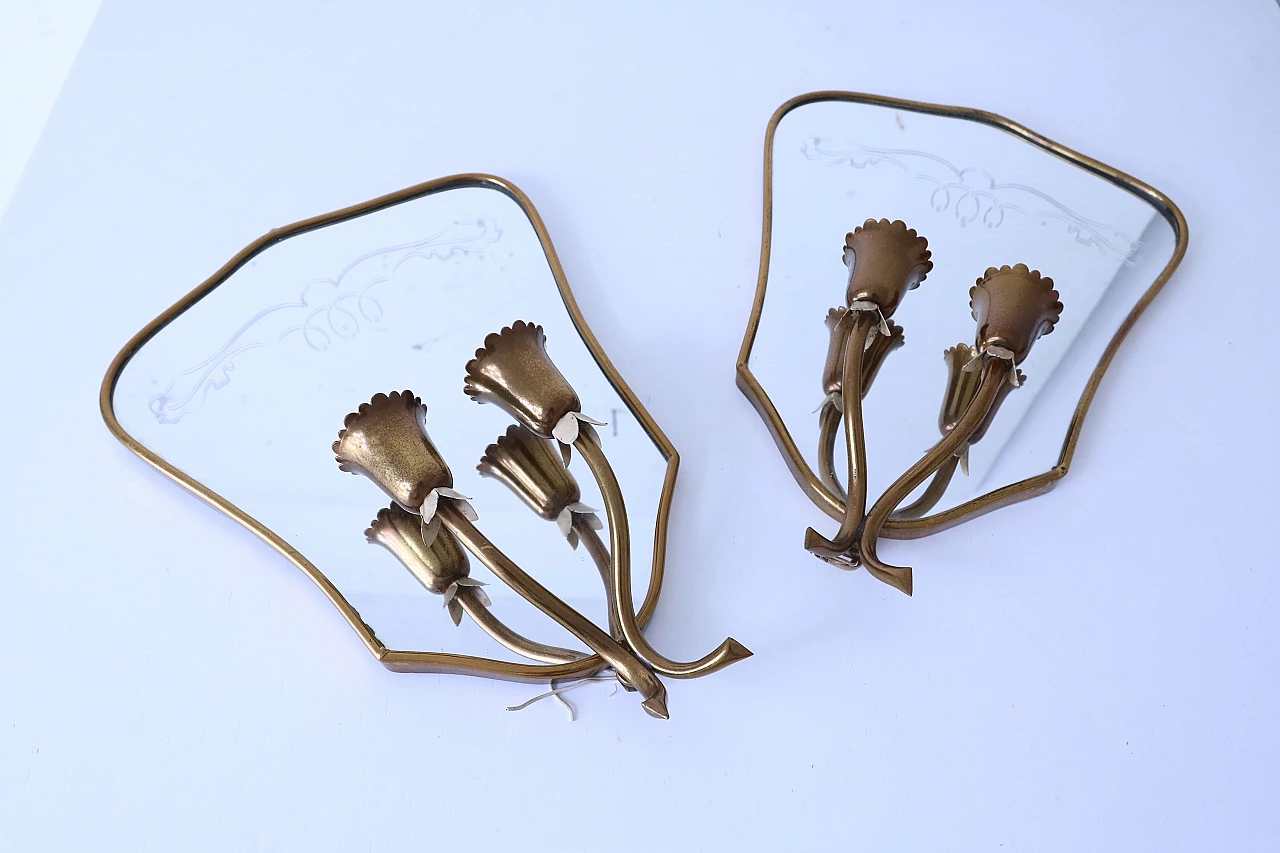 Coppia di lampade da parete con specchio 1118309