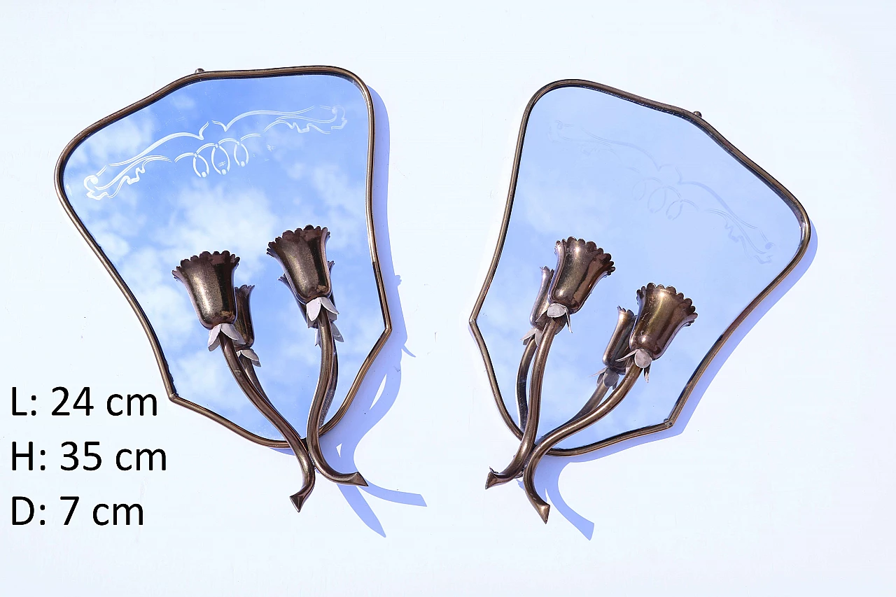 Coppia di lampade da parete con specchio 1118311