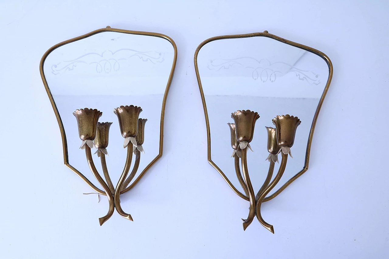 Pair of wall lamps with mirror 1118312
