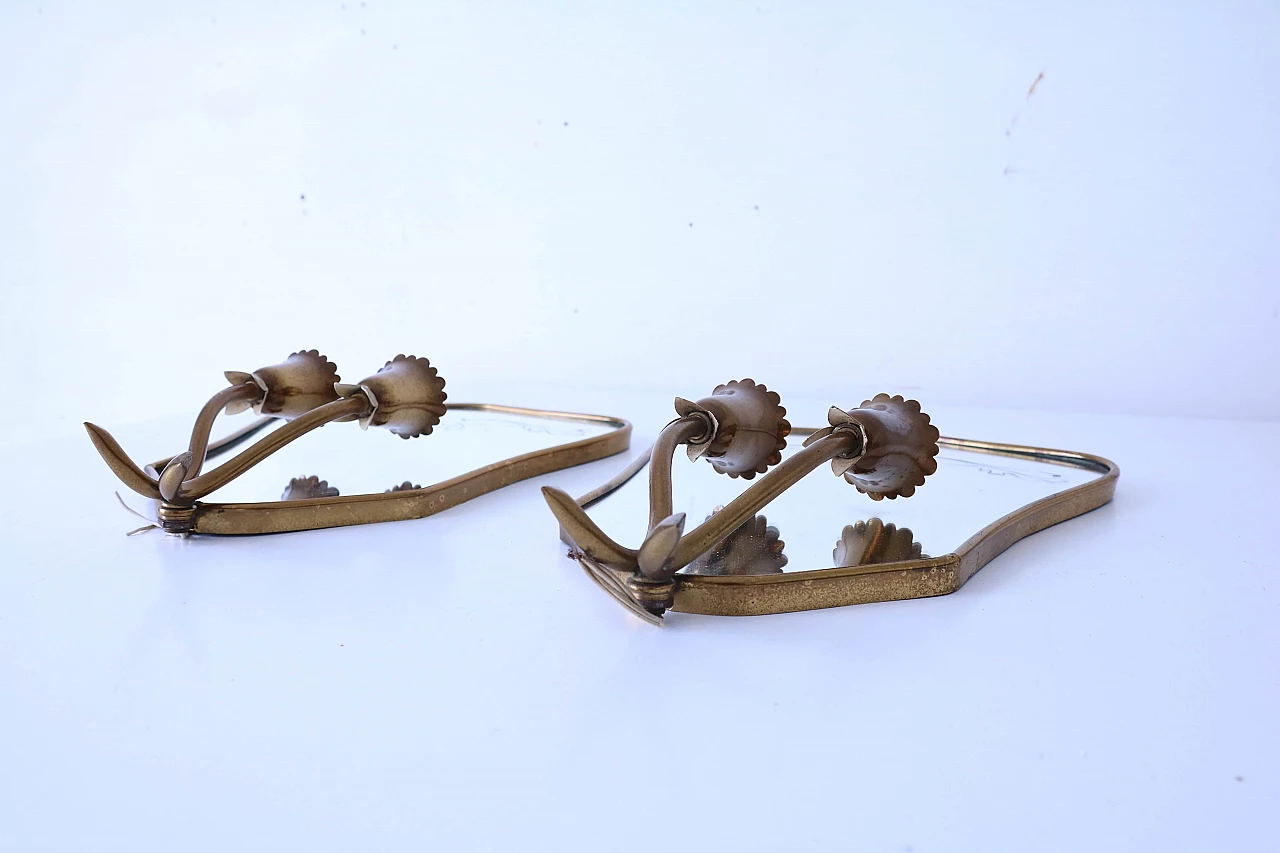 Coppia di lampade da parete con specchio 1118313