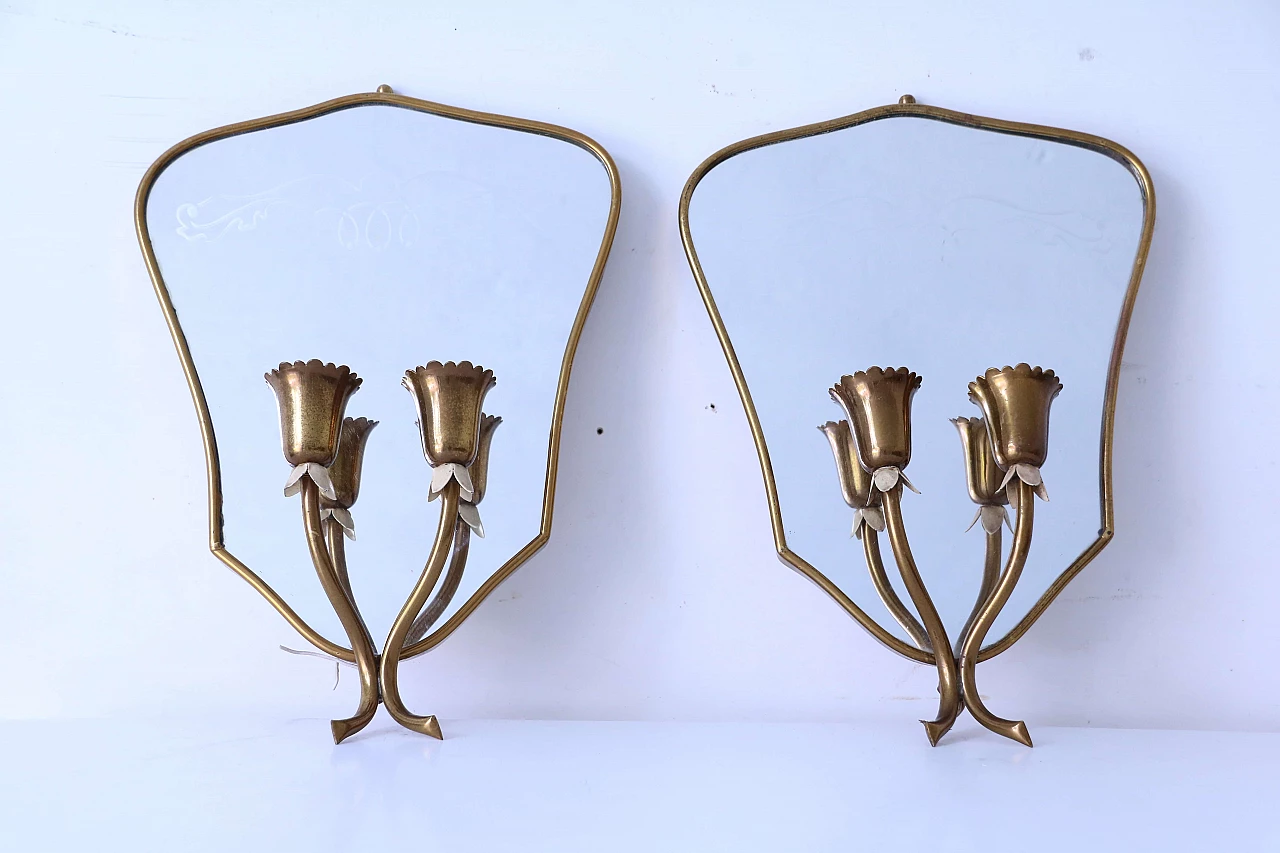 Pair of wall lamps with mirror 1118314