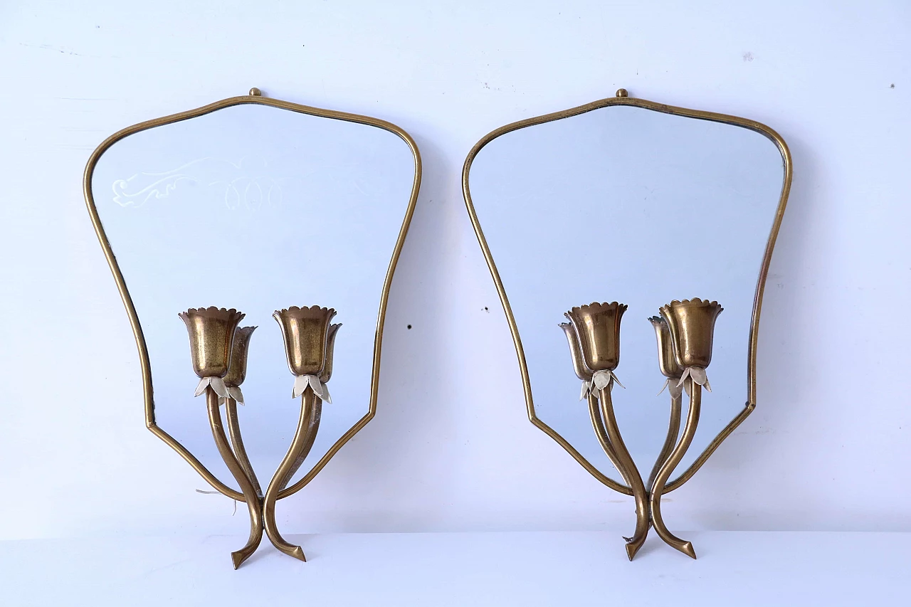 Pair of wall lamps with mirror 1118315