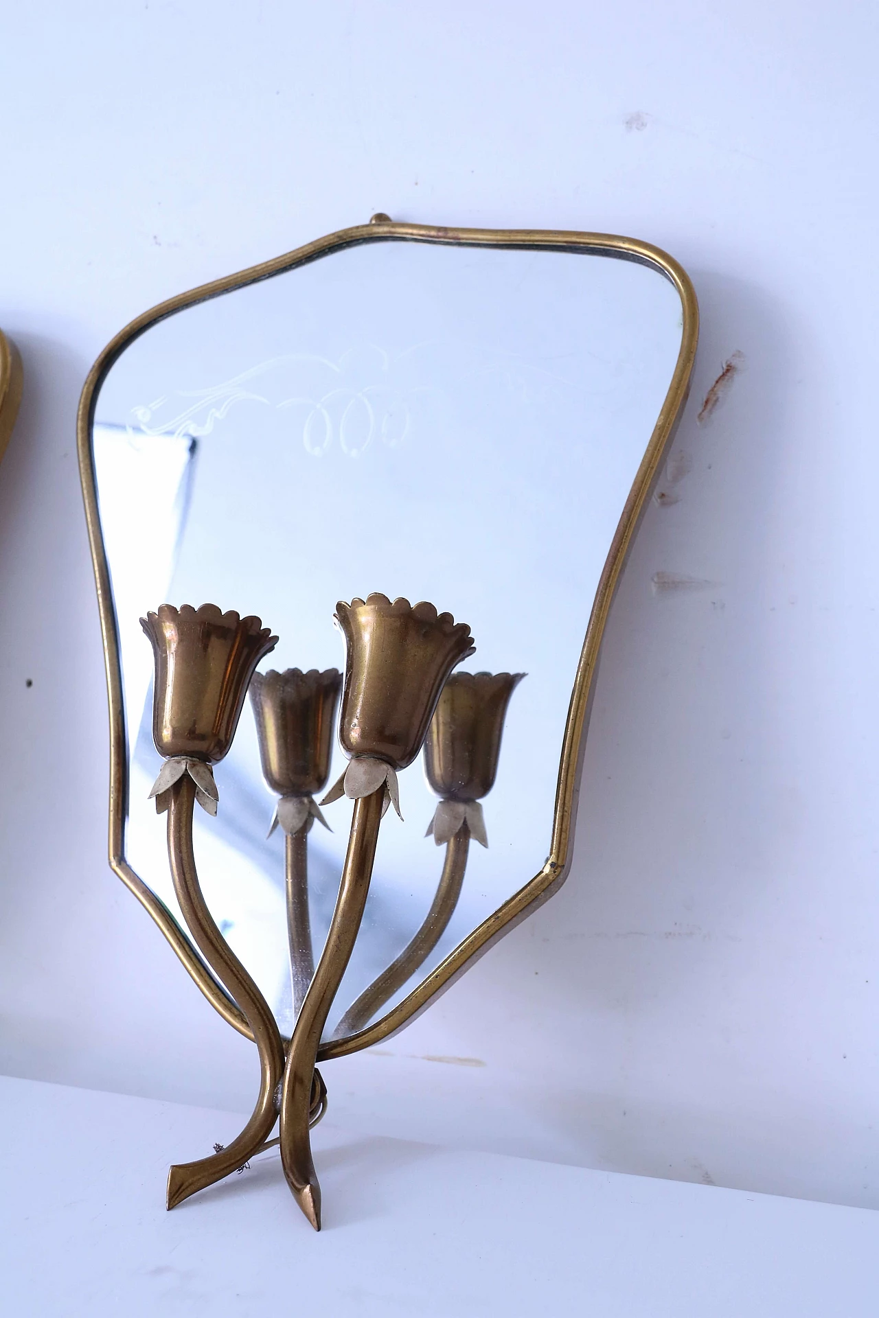 Pair of wall lamps with mirror 1118318