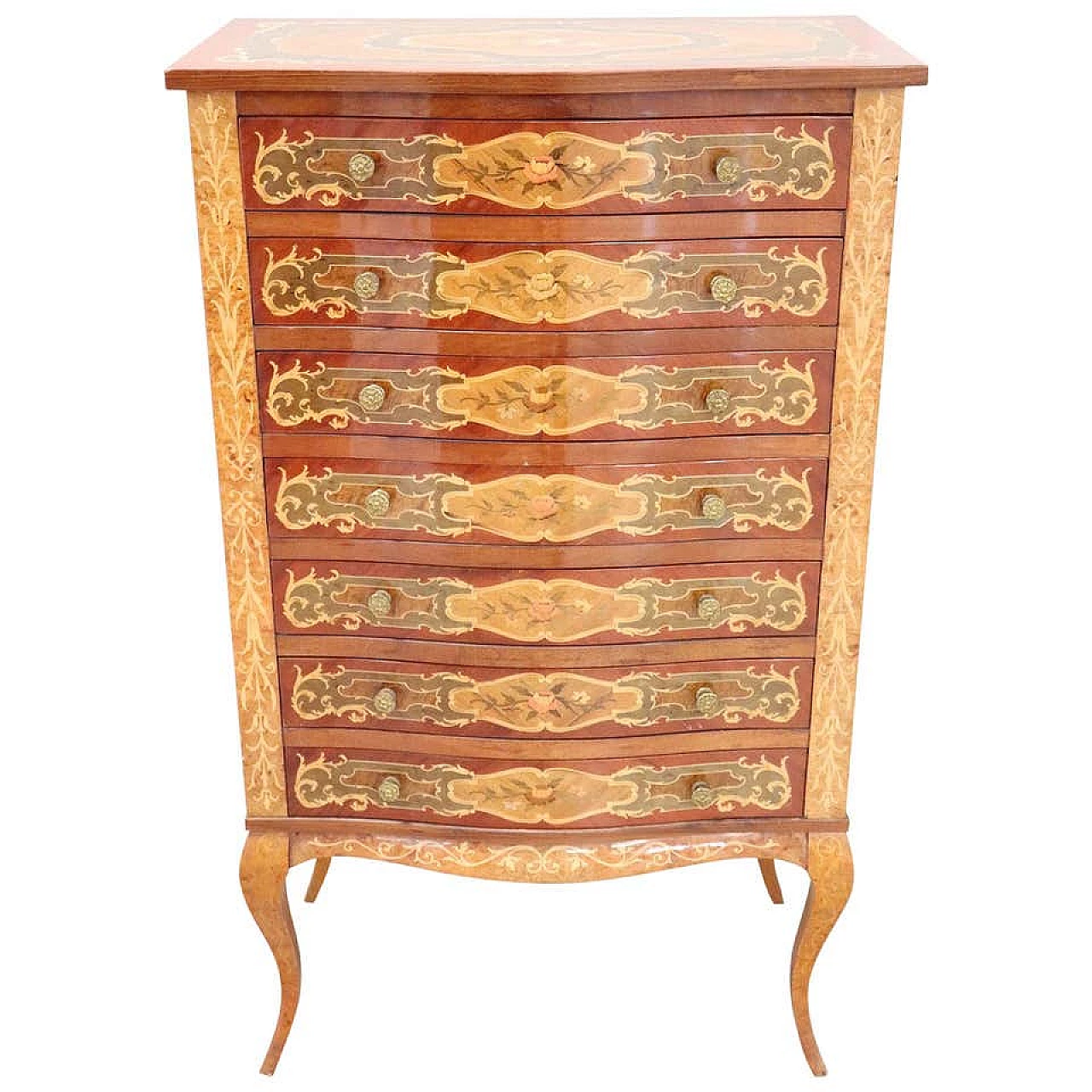 Chest of drawers in antique Louis XV inlaid style 1118478