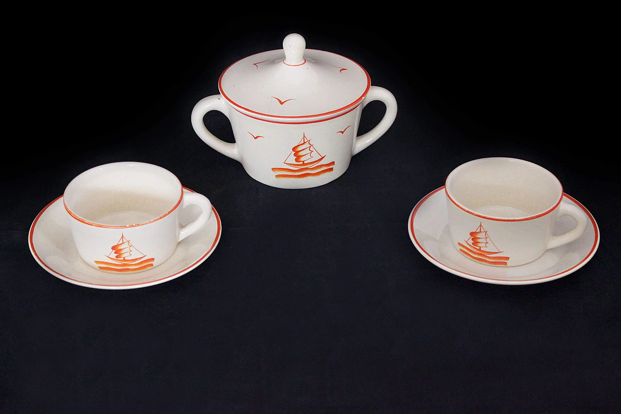 Servizio da tè in ceramica di Gio Ponti per Richard Ginori, anni '30 1118811