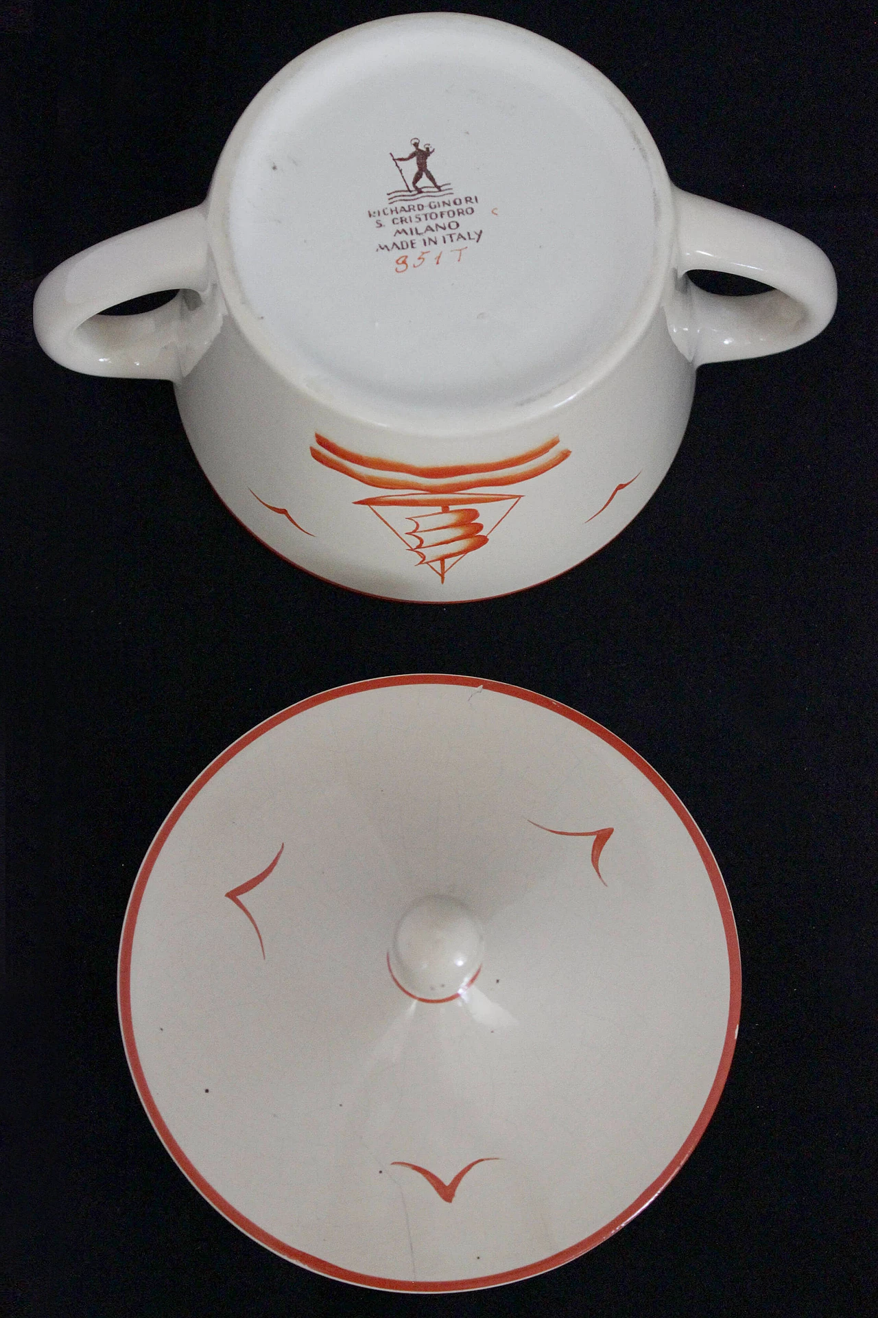 Servizio da tè in ceramica di Gio Ponti per Richard Ginori, anni '30 1118814