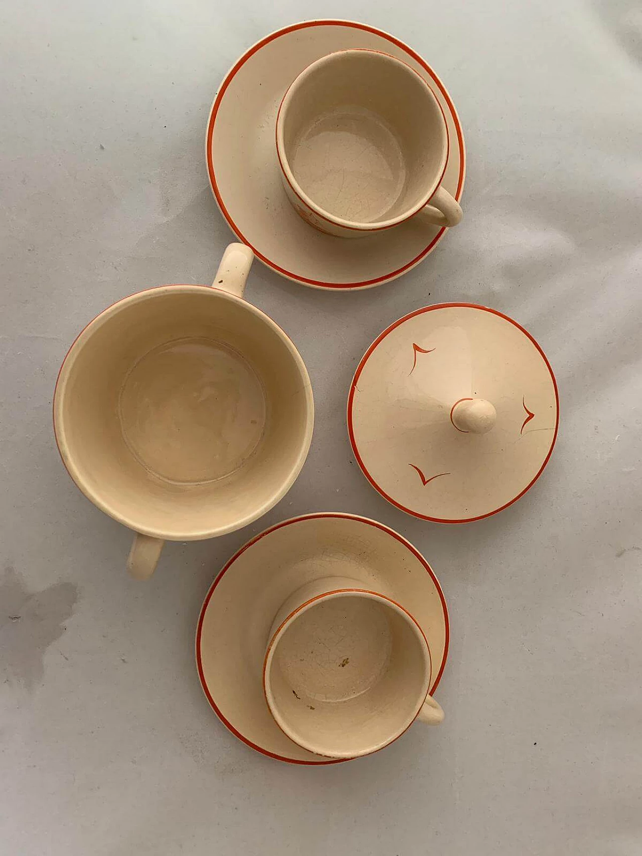 Servizio da tè in ceramica di Gio Ponti per Richard Ginori, anni '30 1118818