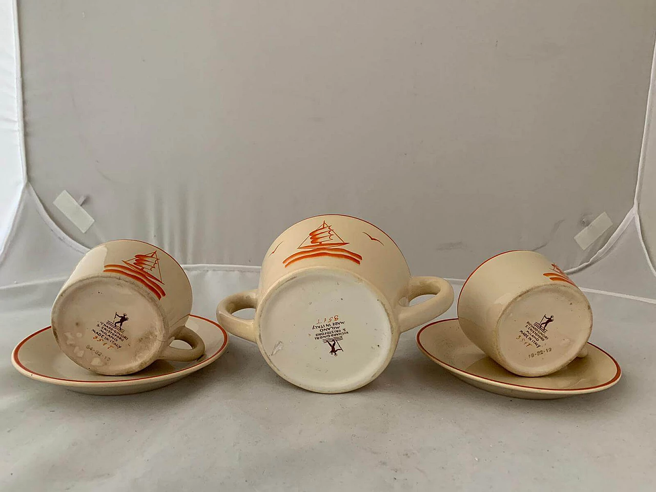 Servizio da tè in ceramica di Gio Ponti per Richard Ginori, anni '30 1118820
