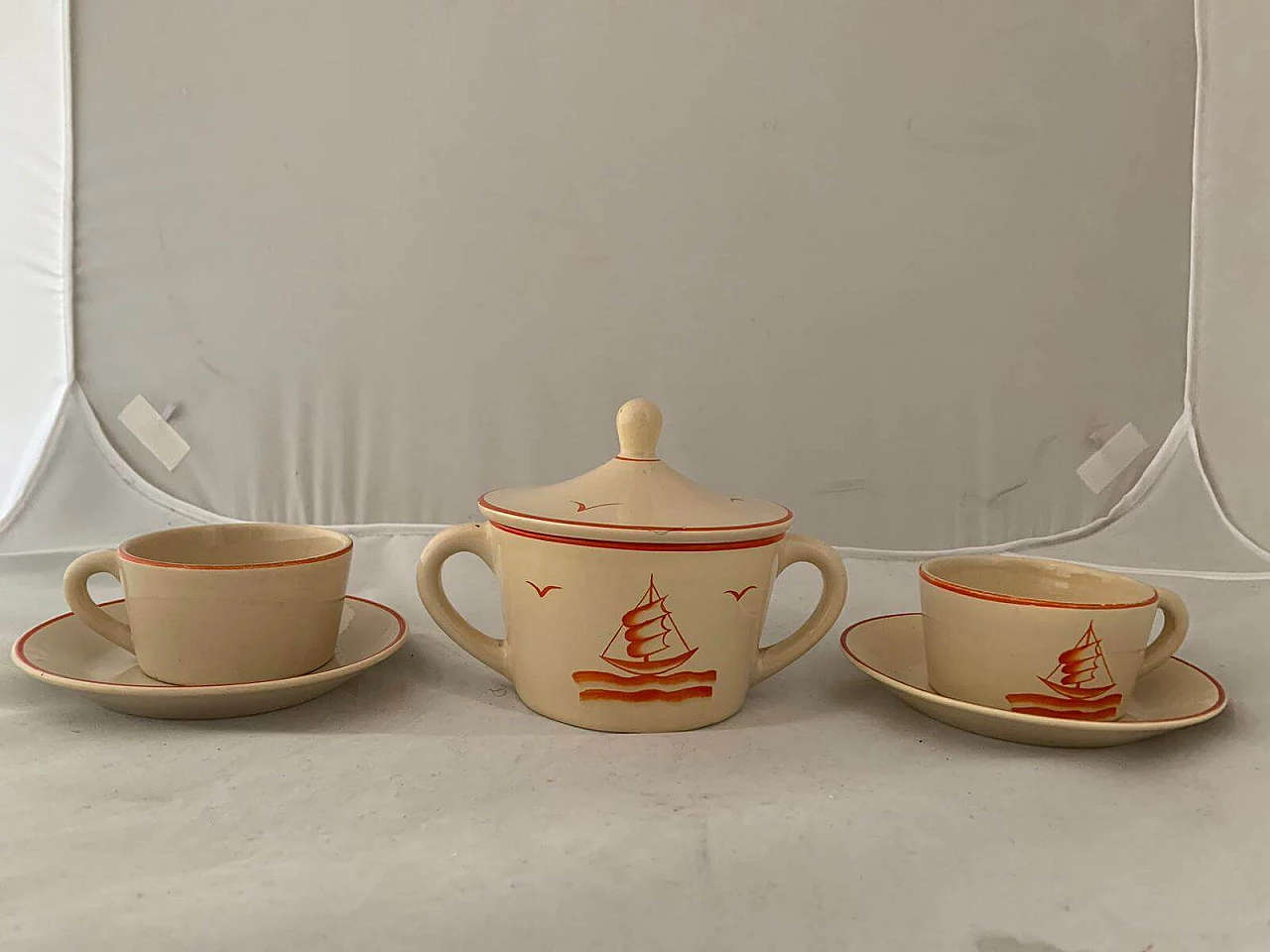 Servizio da tè in ceramica di Gio Ponti per Richard Ginori, anni '30 1118822