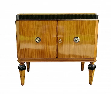 Blonde mahogany sideboard with top in yellow Verona marble